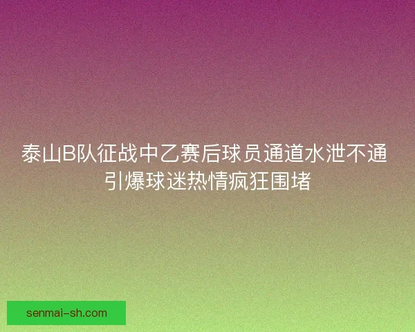 泰山B队征战中乙赛后球员通道水泄不通 引爆球迷热情疯狂围堵